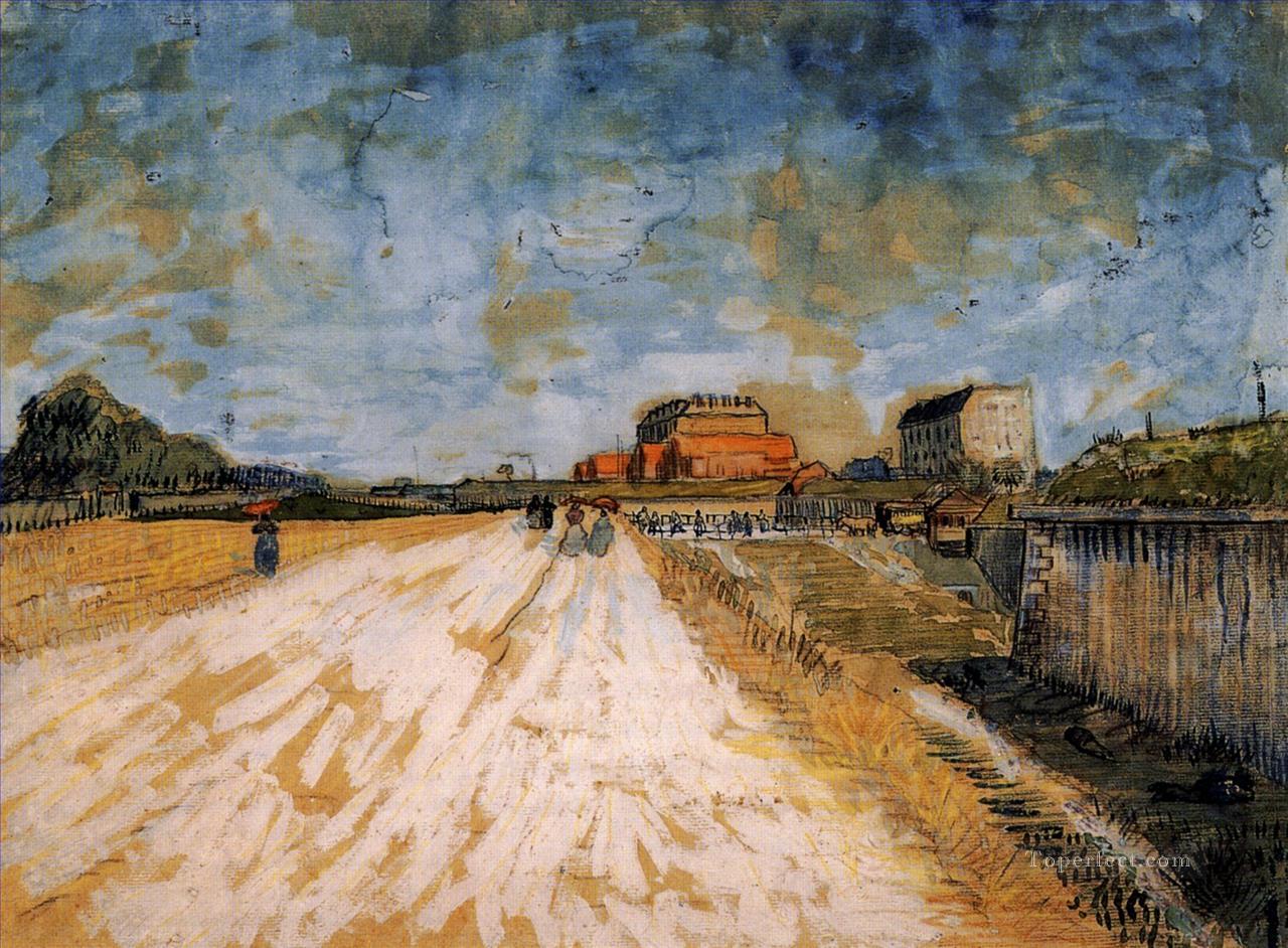Road Running Beside the Paris Ramparts Vincent van Gogh Oil Paintings